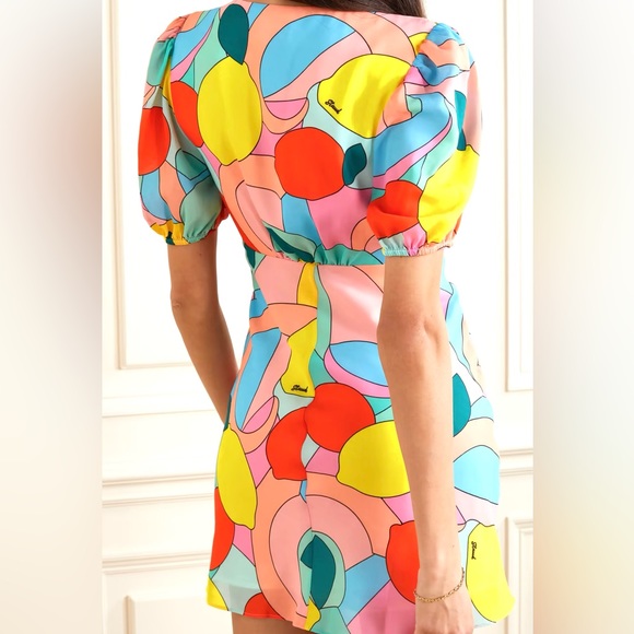 🌺🎉HP🎉🌺 NWT Staud Milla Mini Dress Citrus Kaleidoscope - Picture 5 of 16